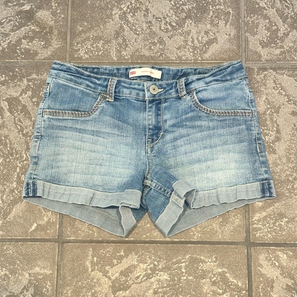 Levi's Other - Levi's Shorty Short Jeans Blue Juniors Size 14 four Pockets Zipper 3" MINT
